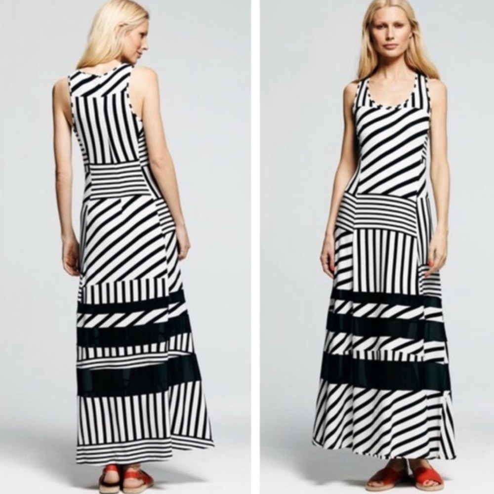 Peter Som black & white maxi dress